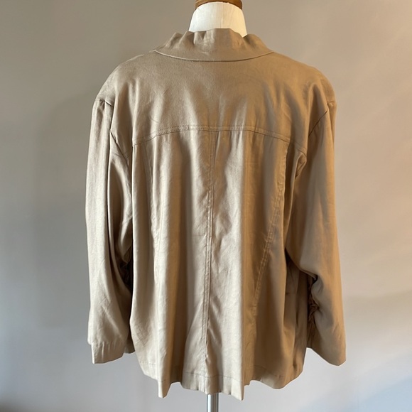 NWT LANE BRYANT Lightweight drape jacket / open cardigan STRETCH LINEN size 22 - Picture 2 of 13